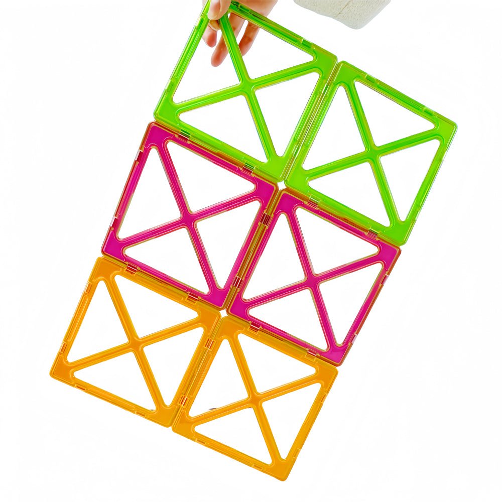 CONDIS Magnetische Bausteine Erweiterungsset X - förmiges Super Quadrat 6 Stück - Condistoys